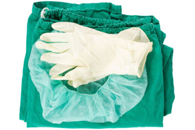 Professional medical PPE including gowns and gloves