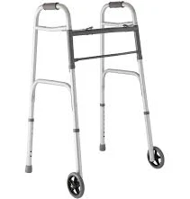 Wheeled walker with brakes and wheels